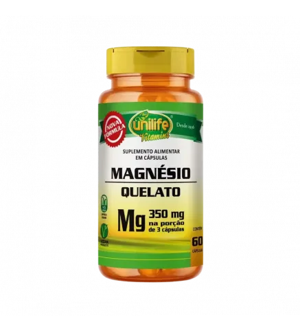 Magnésio Quelato Mg 350mg 60 Cáps, Unilife