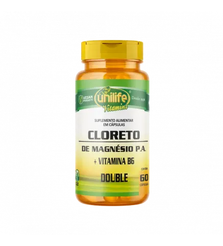 Cloreto de Magnésio P.A + Vitamina B6 Double 60 Cáps, Unilife