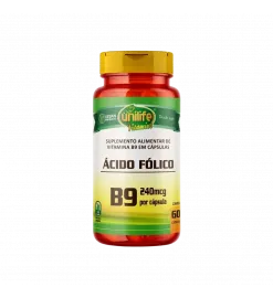 Ácido Fólico B9 240mcg  60 Cáps, Unilife