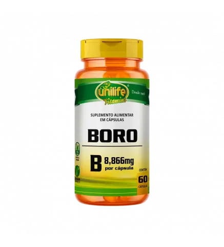 Boro B8,86mg Vegano 500mg 60 Cáps, Unilife 