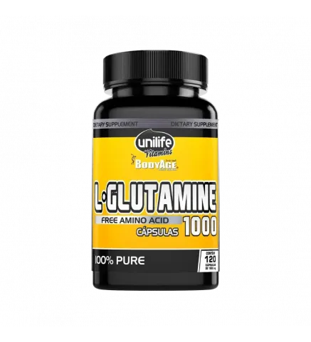 L-Glutamine 1000 Amino Acid, 100% Pure 120 Cáps, Unilife