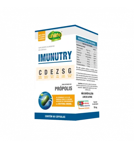 Imunutry C-D-E-Z-S-G c/ Ext. Própolis Cx 60 Cáps, Unilife