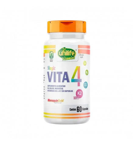 Magic Vita 4x1 Ca, Mg, D3 e K2 60 Cáps, Unilife