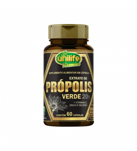 Extrato de Própolis Verde 20% 60 Cáps, Unilife