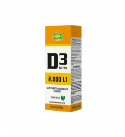 D3 Vitamina em Gotas Menta 20ml Alto Teor 2.000 UI Unilife