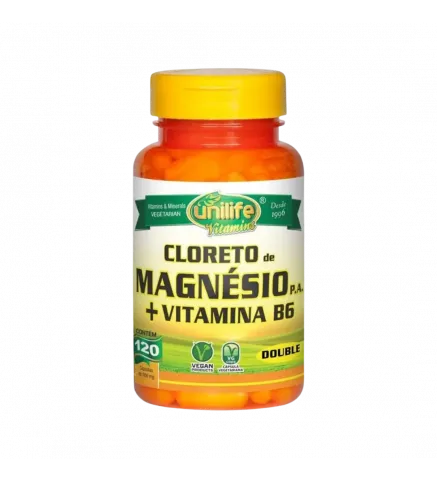 Cloreto de Magnésio P.A.+ Vitamina B6 Double 120 Cáps, Unilife