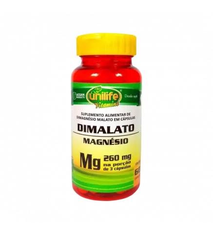 Dimalato Magnésio Mg 260mg 60 Cáps, Unilife