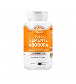 Óleo de Semente Abóbora 1000ml Ômegas 60 Cáps, Unilife