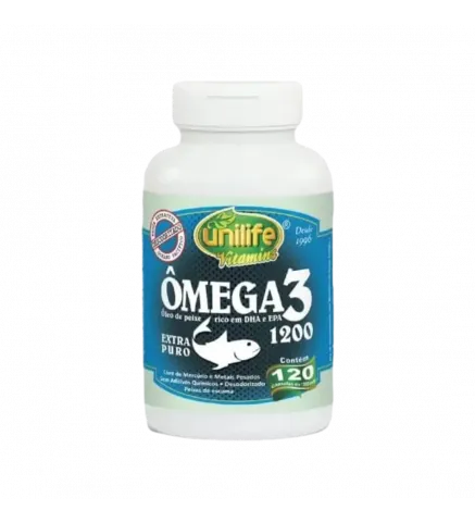 Ômega 3 Óleo de Peixe 1200mg DHA/EPA 120 Cáps, Unilife
