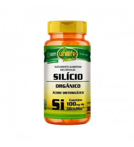 Silício Orgânico Ácido Ortosilícico 100mg 30 Cáps, Unilife
