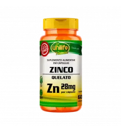 Zinco Quelato Zn 28mg 60 Cáps, Unilife