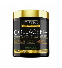 Collagen 264g Limão Hyaluronic & Biotin c/ Verisol, Belíssima