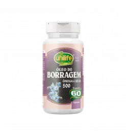 Óleo de Semente de Borragem +Ômega3 500ml 60 Cáps, Unilife