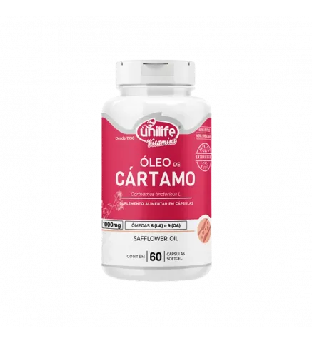 Óleo de Cártamo +Ômegas 1.000mg 60 Cáps, Unilife