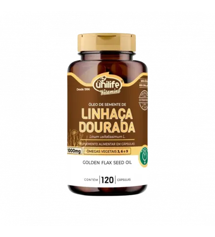 Óleo de Semente de Linhaça Dourada +Ômegas, Unilife