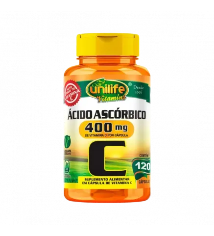 Ácido Ascórbico 400mg 120 Cáps, Unilife