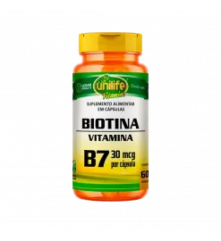 Biotina Vitamina B7 30mcg 60 Cáps, Unilife