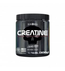 Creatina Hardcore Pure sem sabor 300g, Black Skull